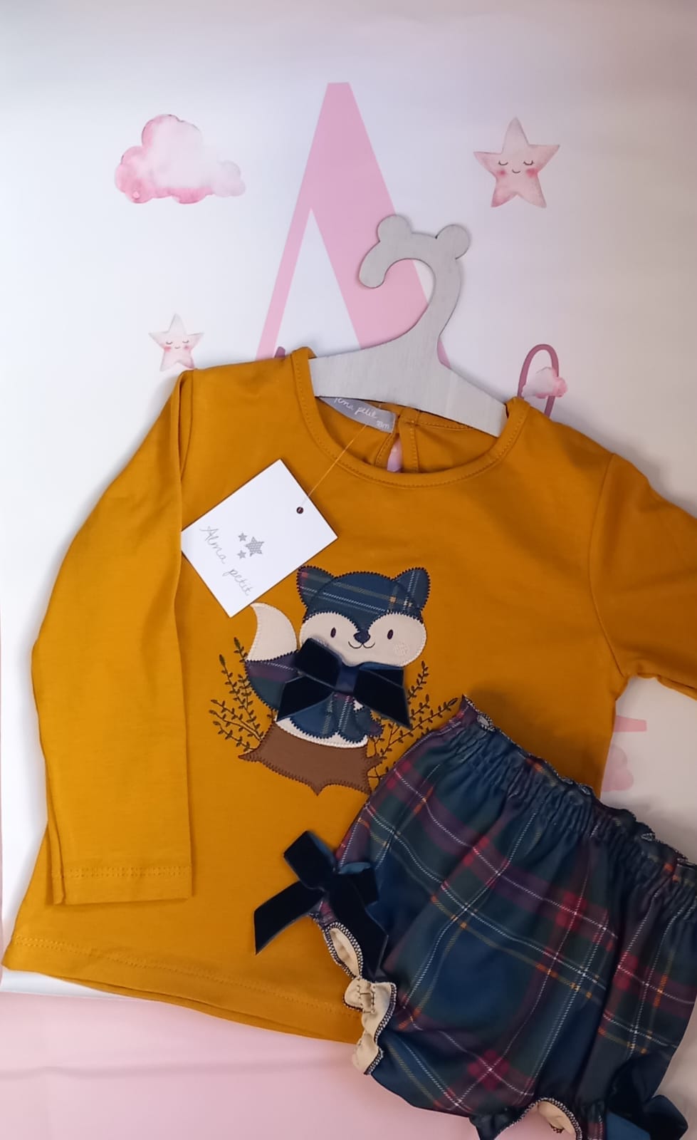 Conjunto bebé dos piezas ardilla de Alma Petit - Little Abril