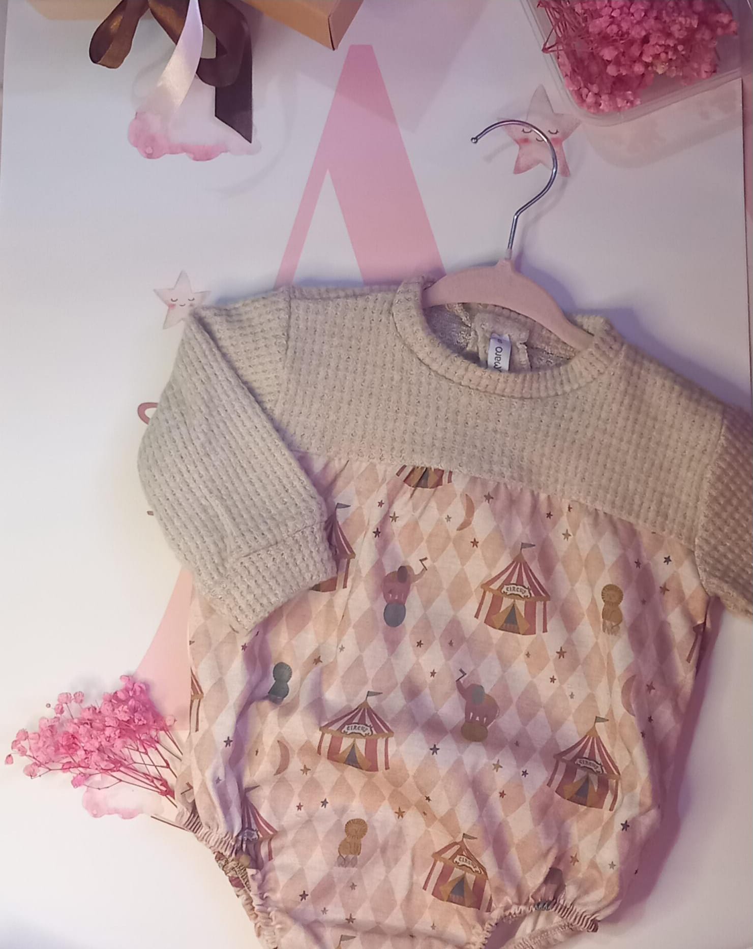 Pelele circus Calamaro - Talla 6 meses - Little Abril