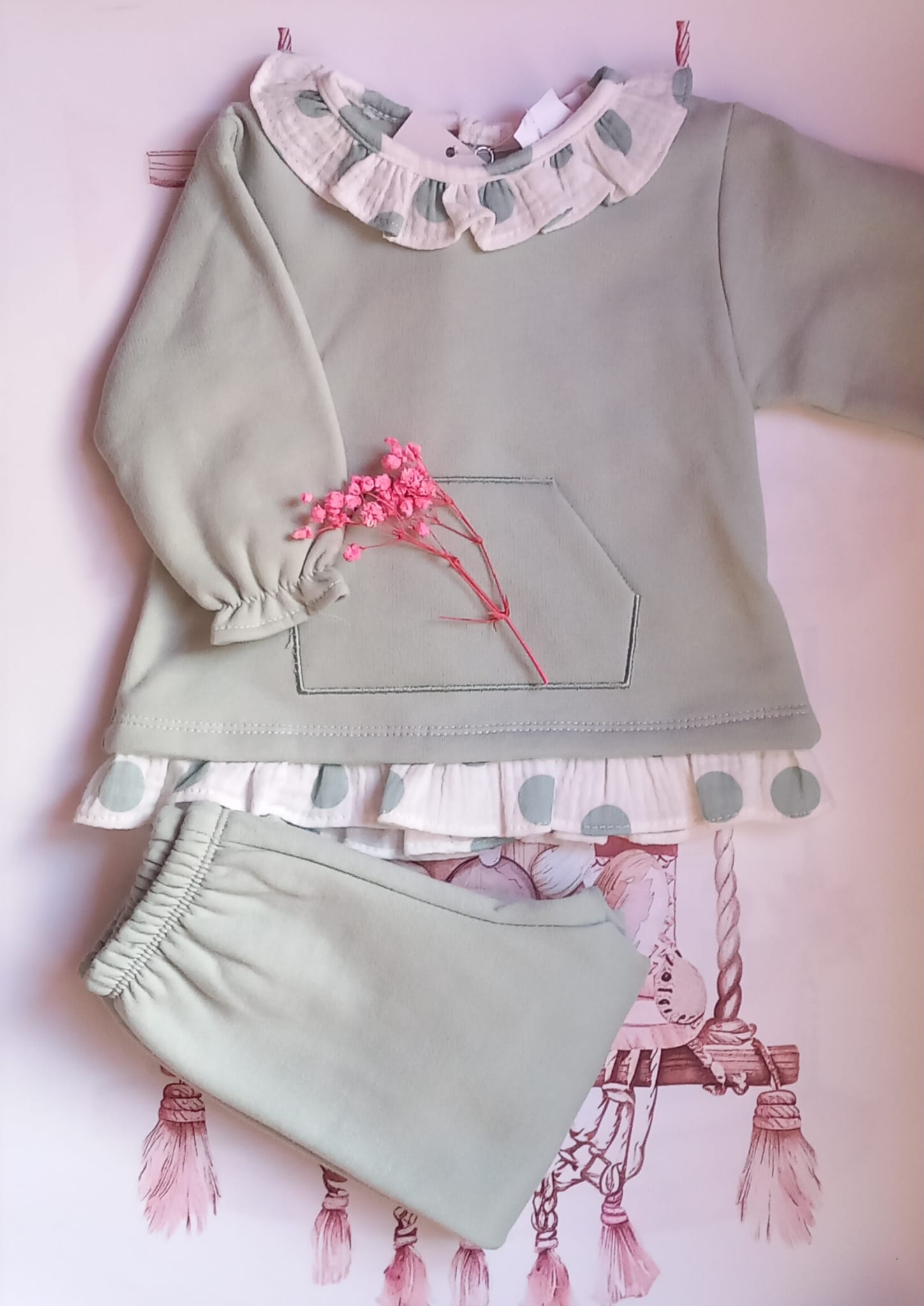 Conjunto sport lunares Tony Bambino - Talla 6 meses - Little Abril