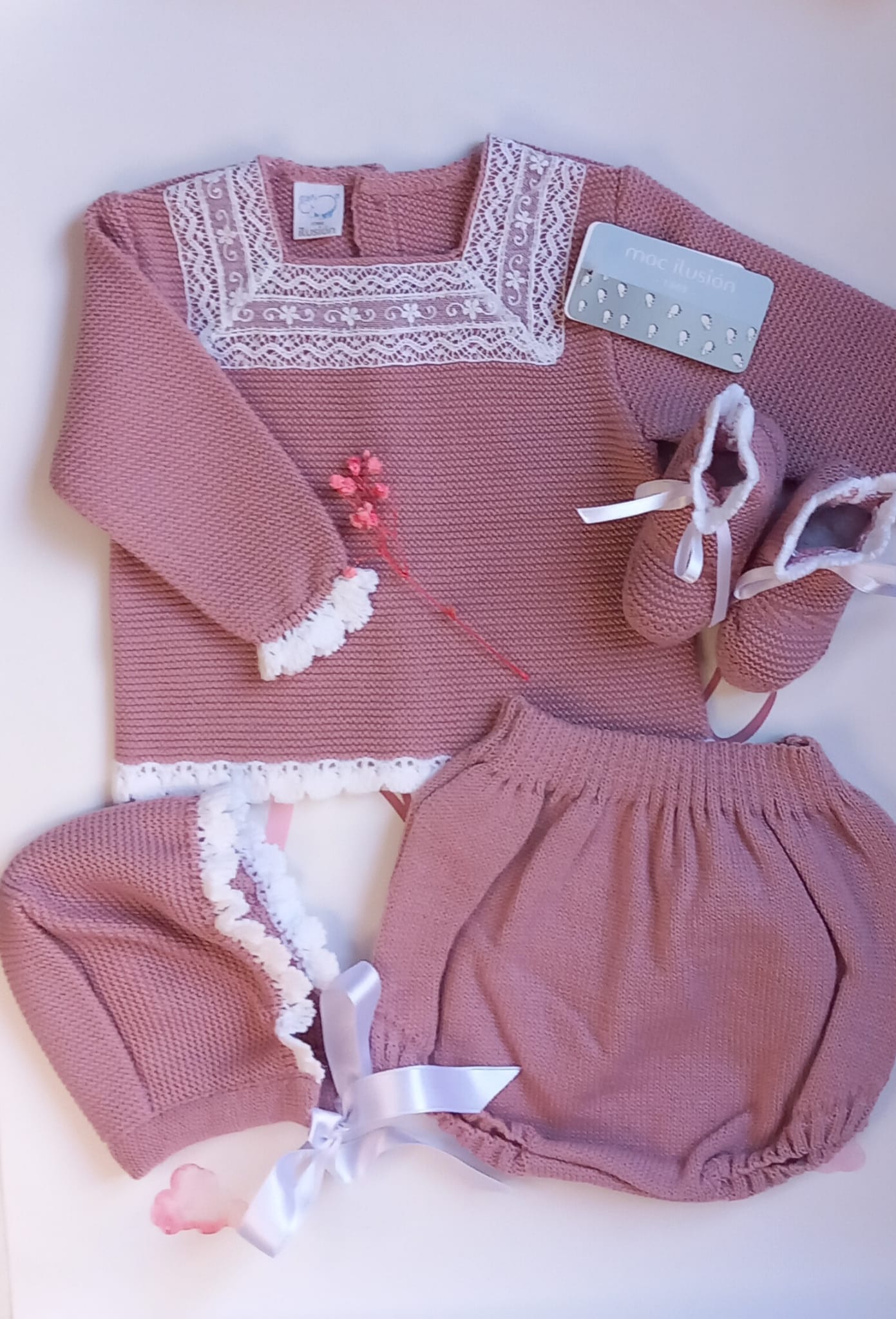 Conjunto braguita orquidea - Talla 3 meses - Little Abril