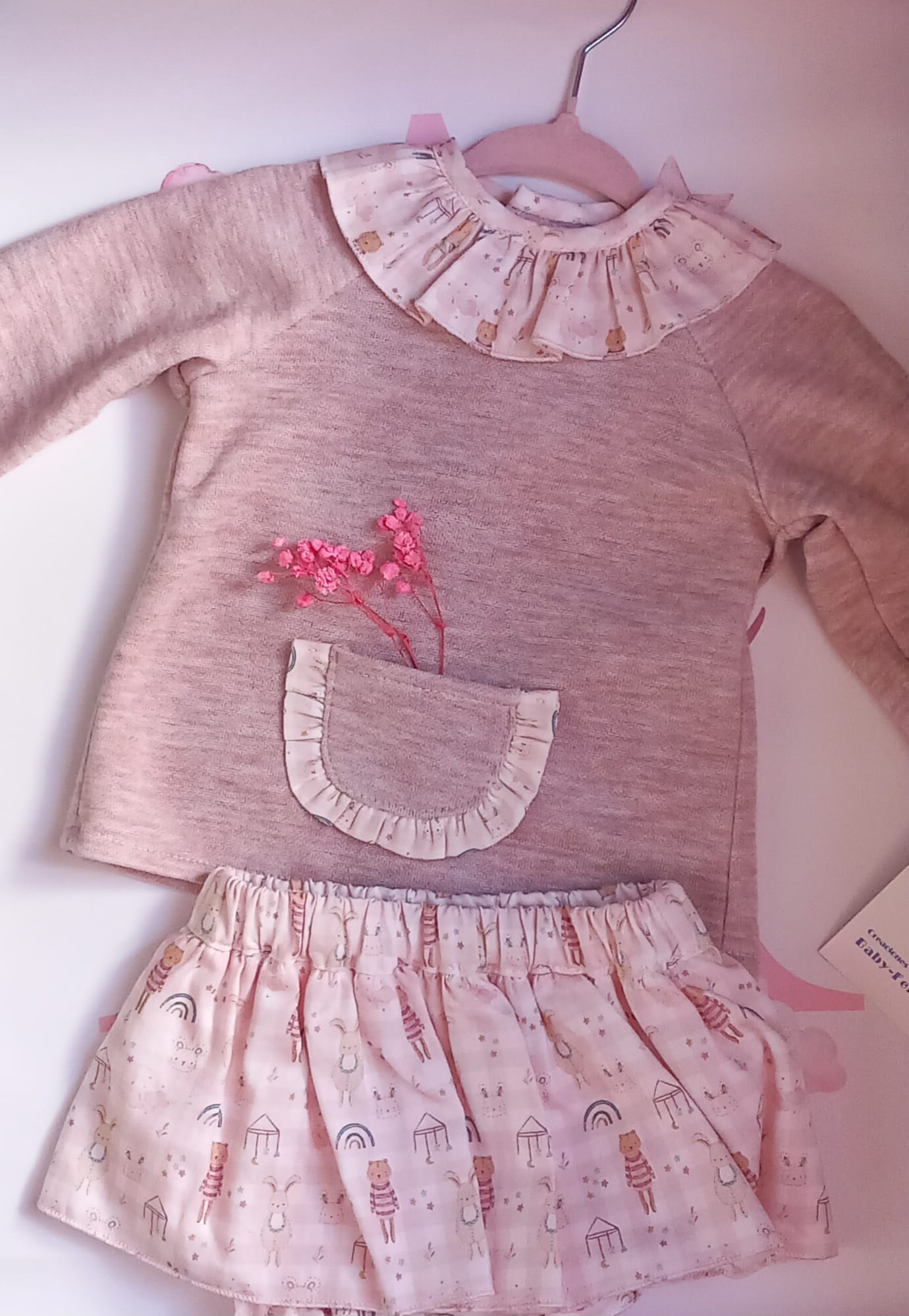 Conjunto niña dos piezas rosa - Talla 6 / 12 meses - Little Abril