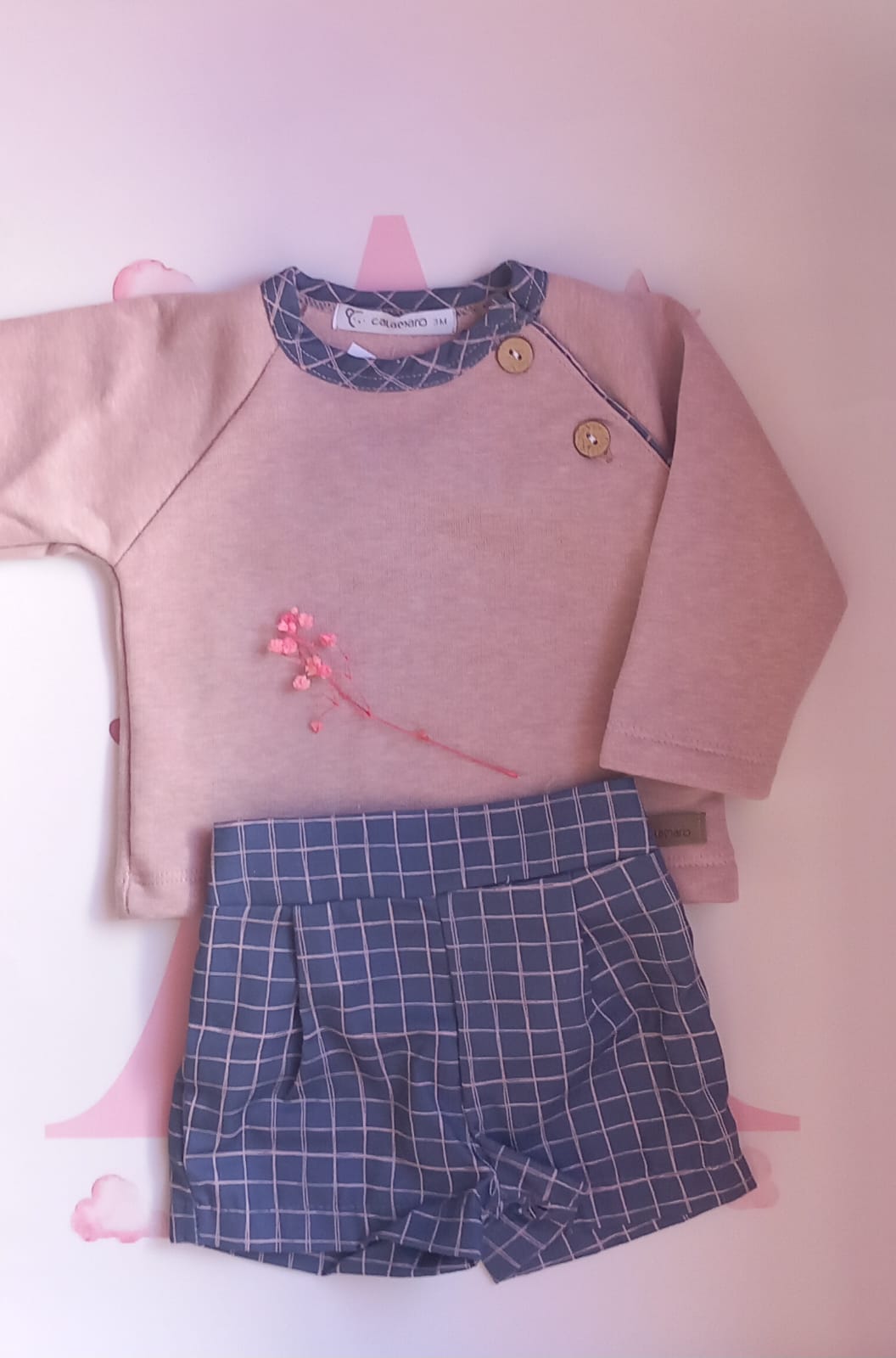 Conjunto bebé niño sudadera dos piezas - Talla 3 / 6 meses - Little Abril