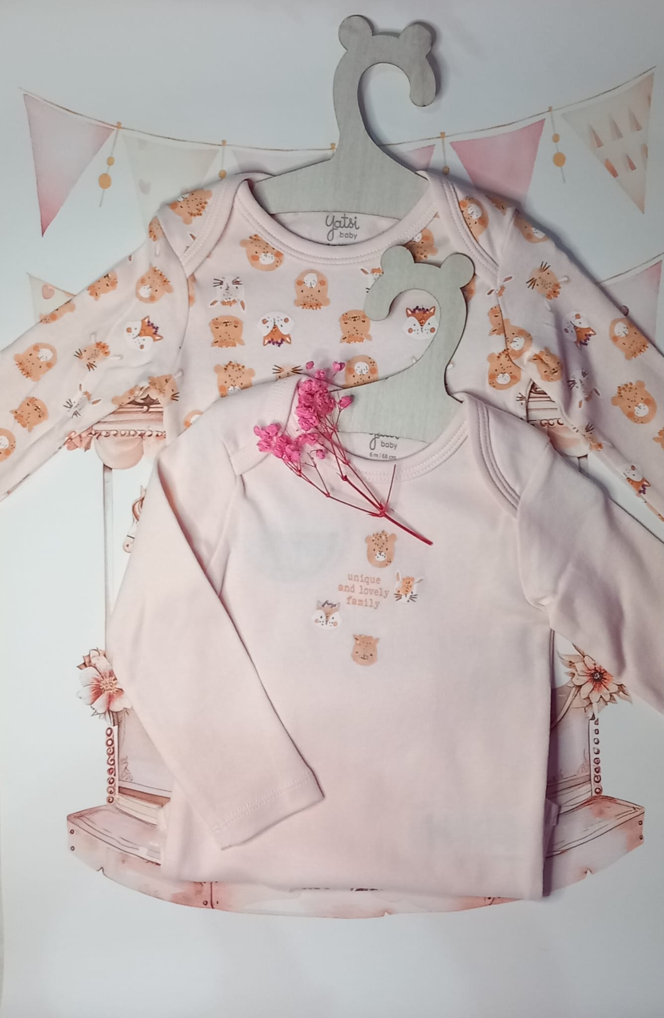Body bebé 2 unidades - Talla 6 meses - Little Abril