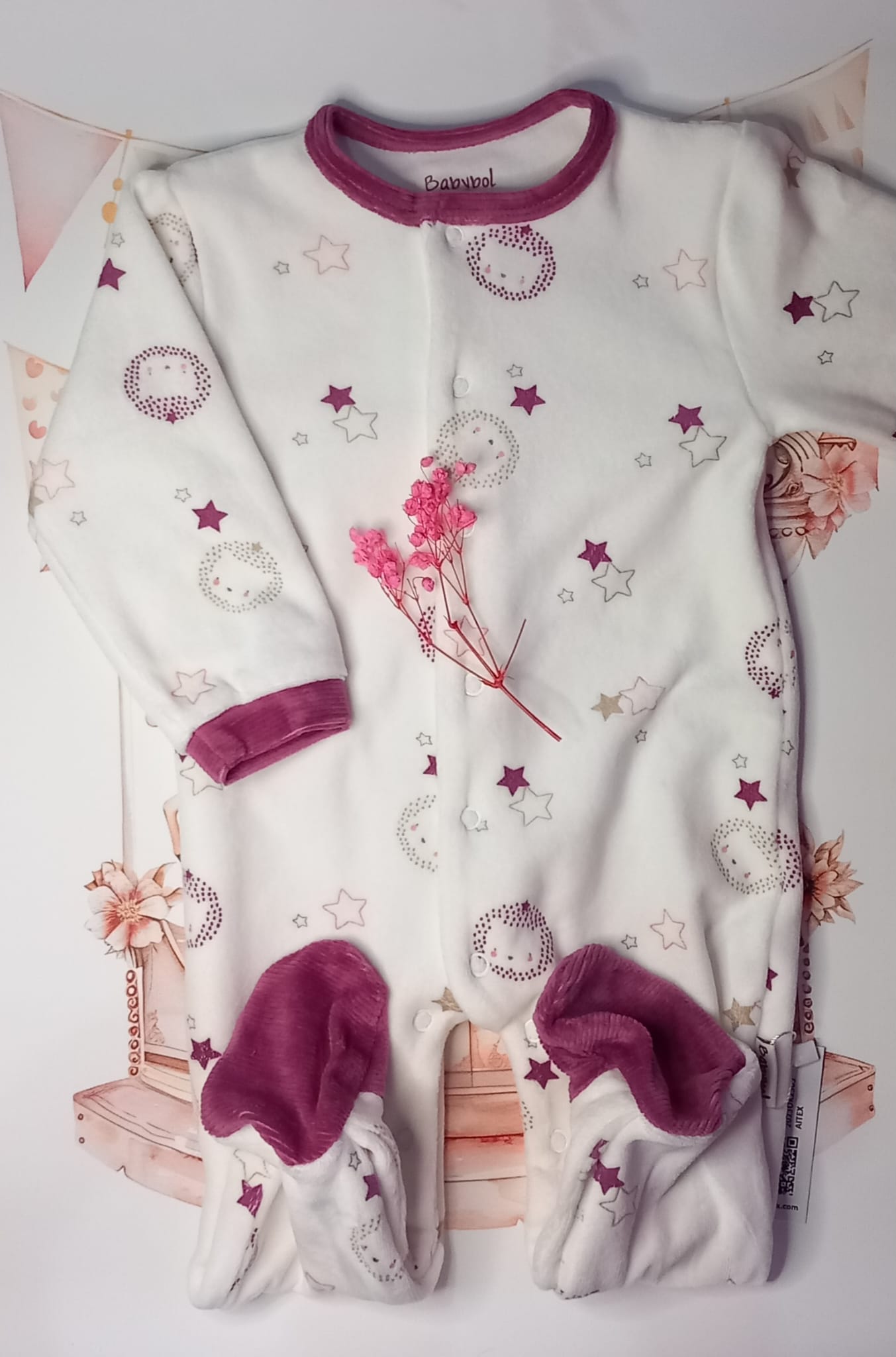 Pijama bebé niña tundosado - Talla 6 meses - Little Abril